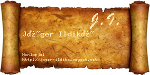 Jáger Ildikó névjegykártya
